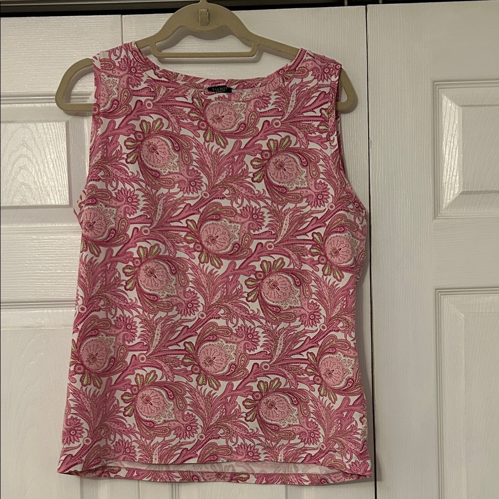Talbots Pink Paisley Sleeveless Tank Top